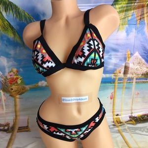 🆕Ⓜ️ Multicolored triangle bikini swimsuit set